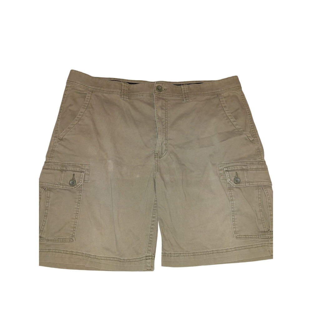 The Foundry Supply Co Mens Cargo Shorts Khaki Tan Comfort Stretch Size 42